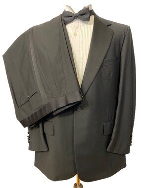 Brooks Brothers Golden Fleece 100% Wool Black Tuxedo Jacket 40S Pants 34x29 Vtg
